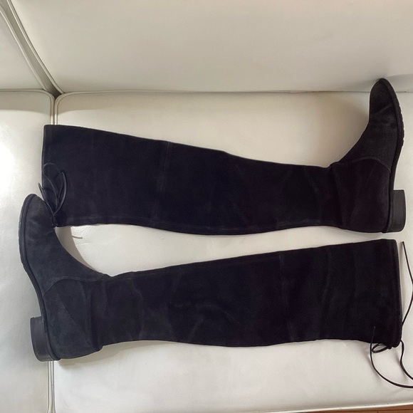 Stuart Weitzman Black Lowland Suede Over-The-Knee Boots SZ 6.5 - Picture 2 of 7